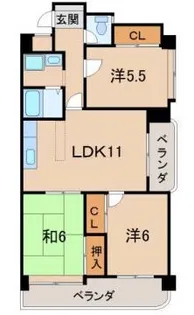 グランメール美園【3階】の間取り