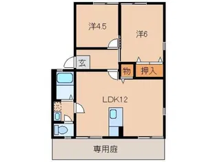 フレグランスうの【1階】の間取り