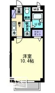 カレッジハイツ山地【0B102号室】の間取り
