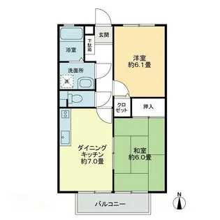 フォブールタウン成合B【0103号室】の間取り