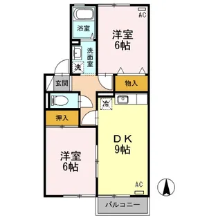 2DKの間取り画像