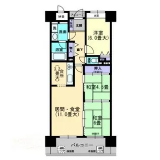 ファミール錦町【0602号室】の間取り