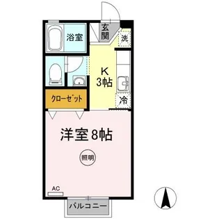 サンハイツ A棟【0203号室】の間取り