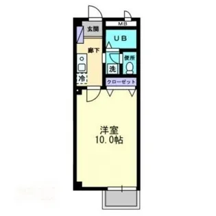 カレッジハイツ山地【0A105号室】の間取り