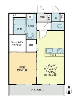 1LDKの間取り画像