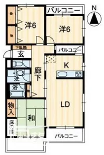 リベール栗林【2階】の間取り