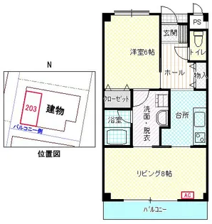 2Kの間取り画像