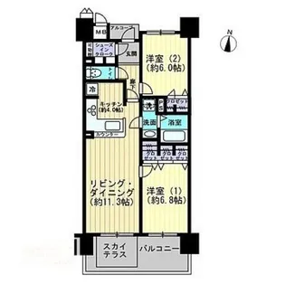 ロイヤルガーデン高松駅西オーシャンビュー弐番館【0202号室】の間取り