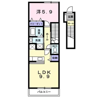 イリス セゾン B【2階】の間取り
