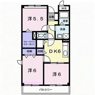 マルベル宇多津【4階】の間取り