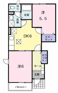 グリーンパレスA【1階】の間取り