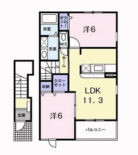 2LDKの間取り画像