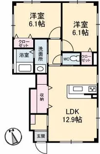 フォブールNⅡ【A号室】の間取り