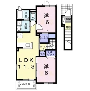 サンテクラージュ木太町A【2階】の間取り
