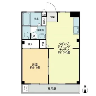 フォブール円座Ⅱ【0102号室】の間取り