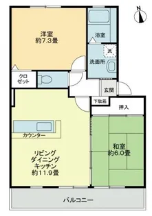 フォブール高松西【2階】の間取り