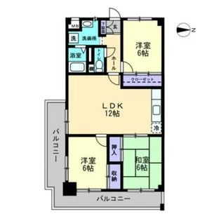 百石ハイツ【603号室】の間取り