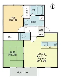 フォブール新居ⅡA【2階】の間取り
