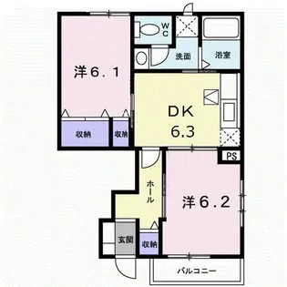 リーヴメゾン北館 D【1階】の間取り