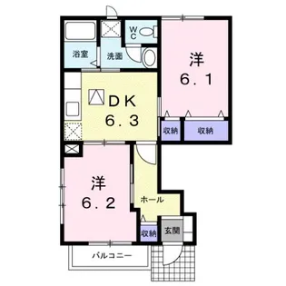 リヴァー・ウィルダーネスC【1階】の間取り