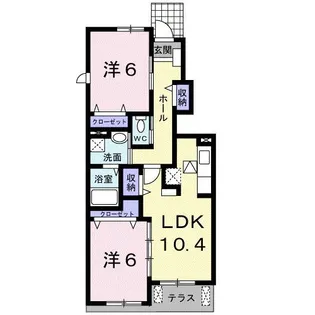 リバーヒルA【1階】の間取り