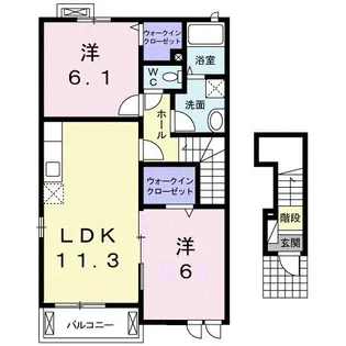 リバーサイド川島A【2階】の間取り