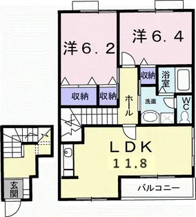 メゾニティー B【2階】の間取り