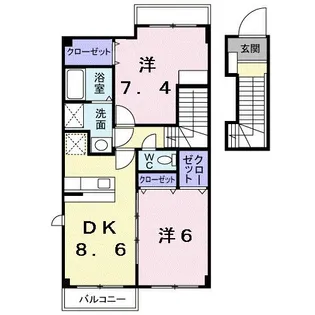 グレイスフルB【202号室】の間取り
