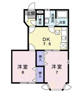 グランディール堀越 ⅡB【1階】の間取り