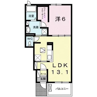 クラール鬼無 B【1階】の間取り