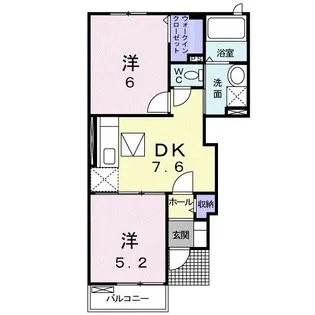 アルドーレ Ⅰ【102号室】の間取り