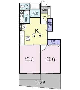 ア・ムールウィング【1階】の間取り
