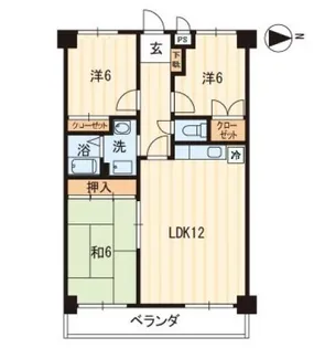 百石ハイツ【602号室】の間取り