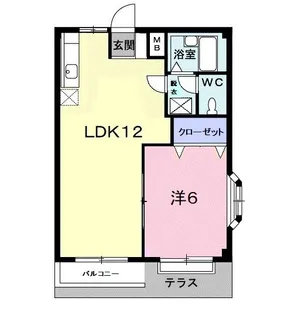 エルディム川西【1階】の間取り