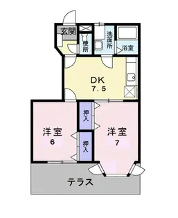 グランディール堀越 ⅡB【1階】の間取り