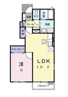 サニーサイド ハウス 森E【1階】の間取り