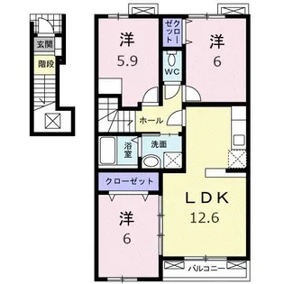 サンセレーノ Ⅱ【2階】の間取り