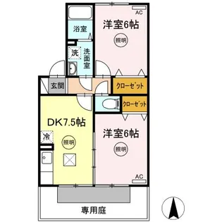 シュガー・コート【1階】の間取り