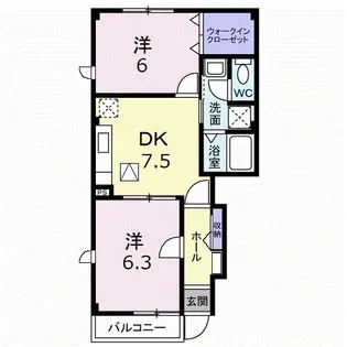 サンライズk3 A【1階】の間取り