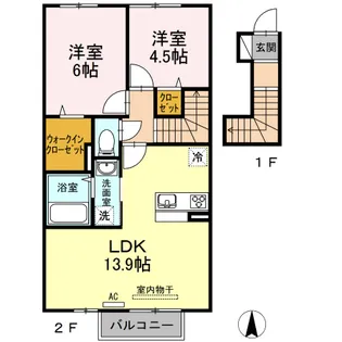 クレセール三谷【2階】の間取り