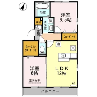 マインパレスⅡ B棟【1階】の間取り