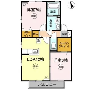 リビングタウン松縄 B棟【2階】の間取り