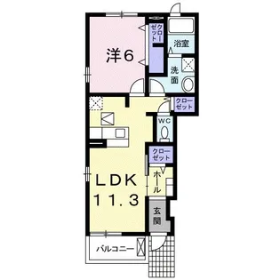 ニュープレイス A【1階】の間取り