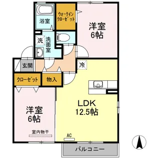 ビーンズヒル A棟【2階】の間取り