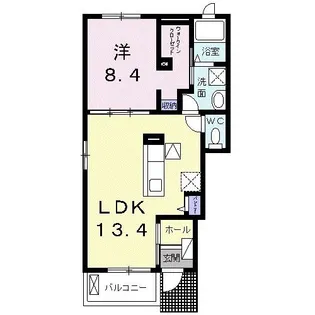 ラ・ブレーメンB【1階】の間取り