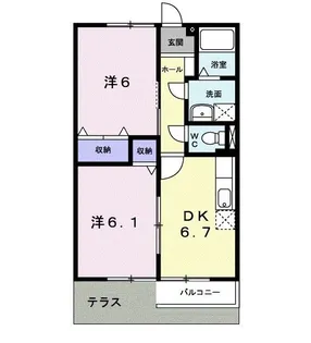 リヴァー・ウィルダーネスA【1階】の間取り