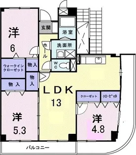 アメニティ屋島【3階】の間取り