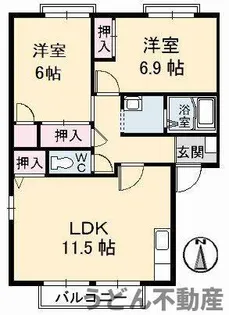 ベルメゾン A棟【2階】の間取り