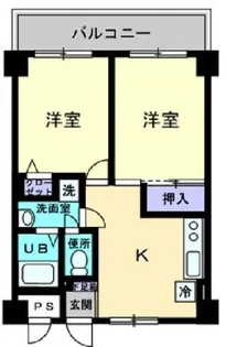 フロンティア栗林【4階】の間取り