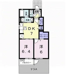 ワイズKM【1階】の間取り